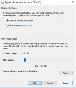 system restore